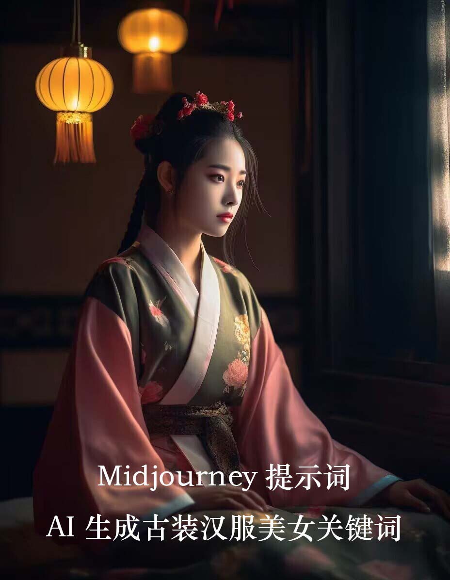 Midjourney关键词-AI生成中国风古装汉服美女人像提示关键词：古典之美与现代时尚的完美融合