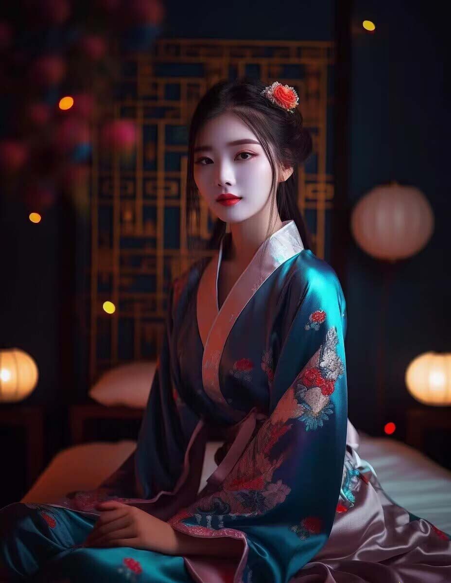 Midjourney关键词-AI生成中国风古装汉服美女人像提示关键词：古典之美与现代时尚的完美融合