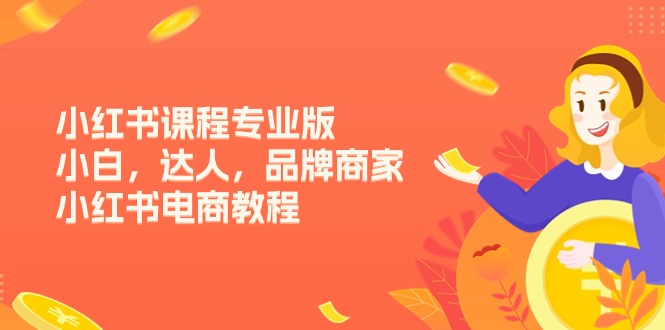 小红书课程专业版：提升创作技能，开启成功之旅，小白，达人，品牌商家，小红书电商教程（15节）