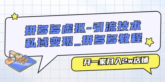 拼多多虚拟-引流技术与私域变现：打造可持续的商业增长模式_拼多多教程：开一家月入2w店铺