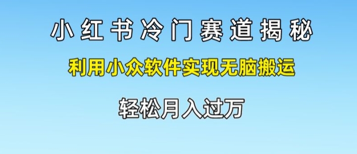 小红书冷门赛道揭秘，利用小众软件实现无脑搬运，轻松月入过万