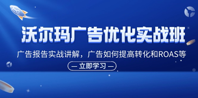 沃尔玛广告优化实战班：助力电商营销新高度，广告报告实战讲解，广告如何提高转化和ROAS等