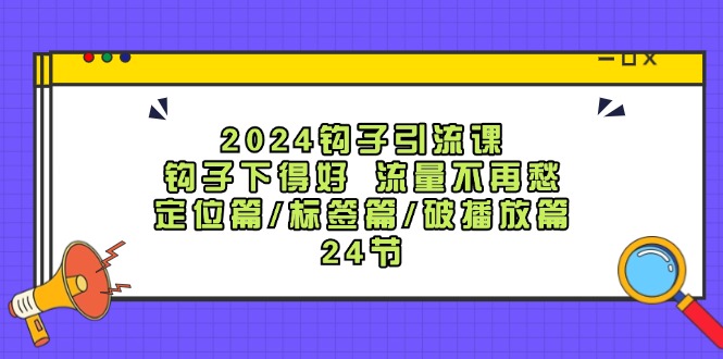 2024钩子·引流课的奥秘与价值：钩子下得好 流量不再愁，定位篇/标签篇/破播放篇/24节