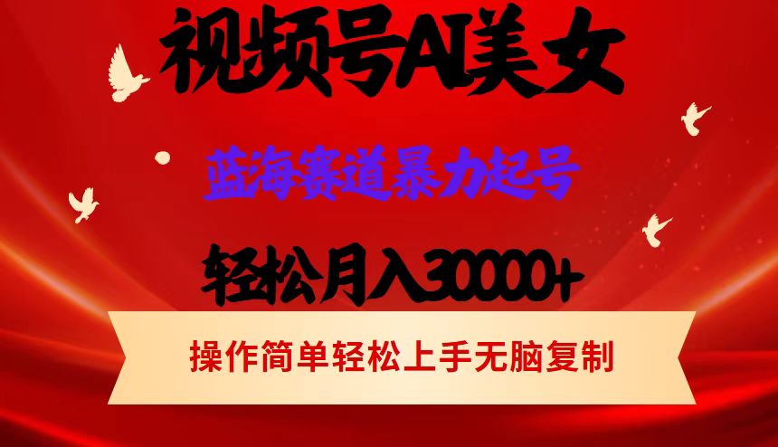 视频号中的 AI 美女跳舞现象，轻松月入30000+，蓝海赛道，流量池巨大，起号猛，当…