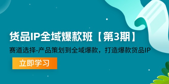 货品-IP全域爆款班【第3期】：开启全域营销新时代 赛道选择-产品策划到全域爆款，打造爆款货品IP