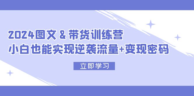 2024 图文+带货训练营：点亮电商新路径，小白也能实现逆袭流量+变现密码